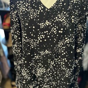 SHEIN Black and White Polka Dot Blouse